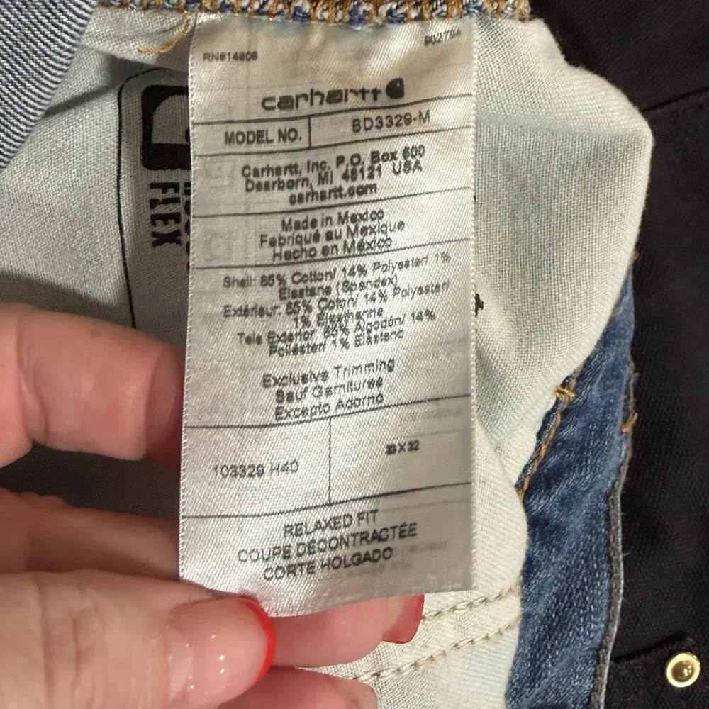 Carthartt Mens 33x32 Jeans Blue Double Knee Loose Relaxed Fit Carpenter utility - Picture 9 of 11
